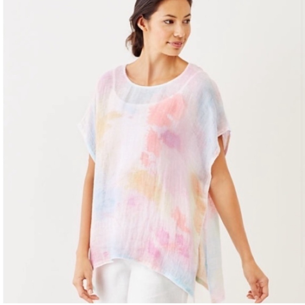 J.Jill Pure Jill linen Artisanal poncho top . Size Xs/ S . Very good condition